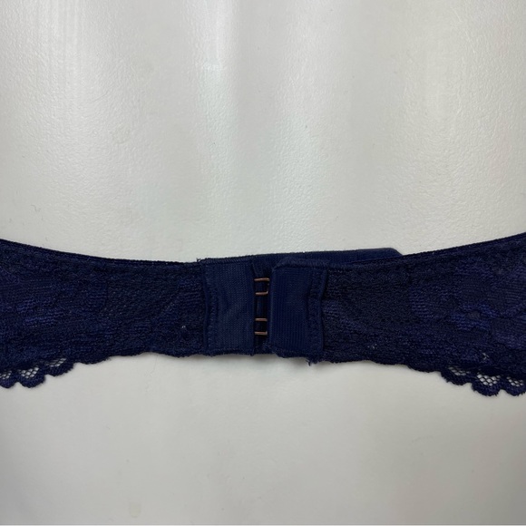 Savage x Fenty by Rihanna Allover Lace T-Shirt Bra 32D Purple Blue Sexy Push Up - Picture 11 of 16